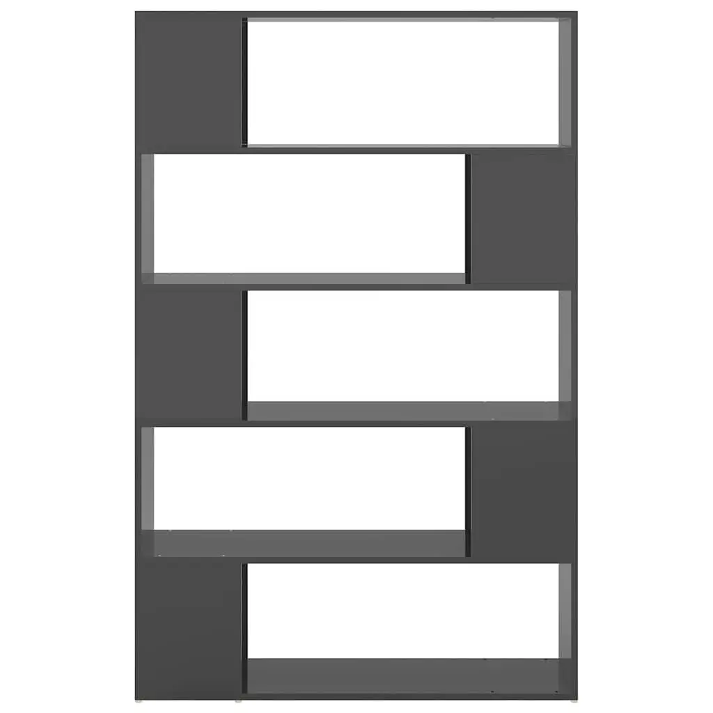 Book Cabinet Room Divider Storage Organiser Grey 5 Compartments