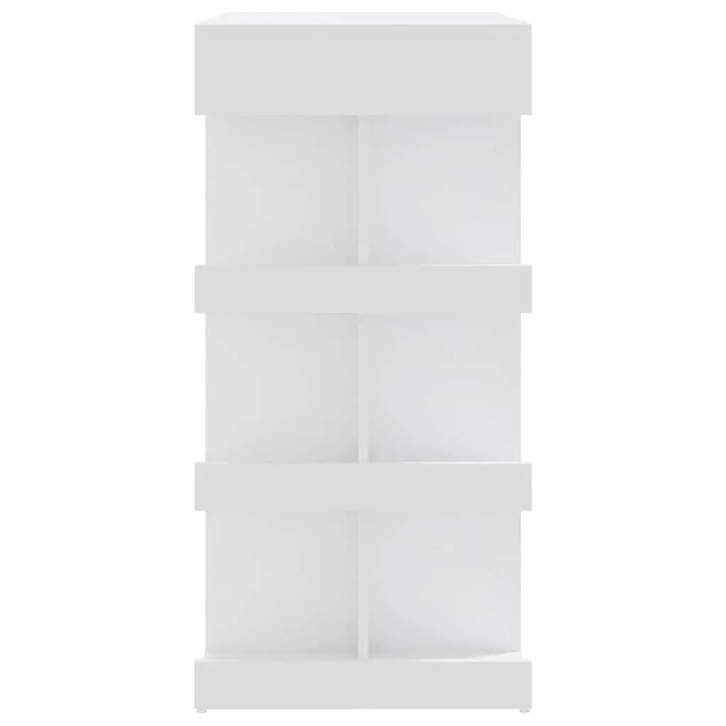 Bar Table with Storage Racks White Kitchen Dining Bistro Pub Space-Saving