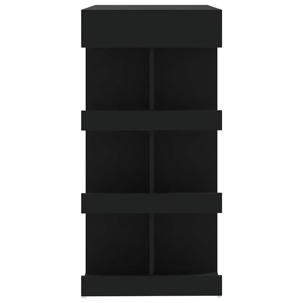 Bar Table with Storage Racks Black Kitchen Dining Bistro Pub High Top Counter