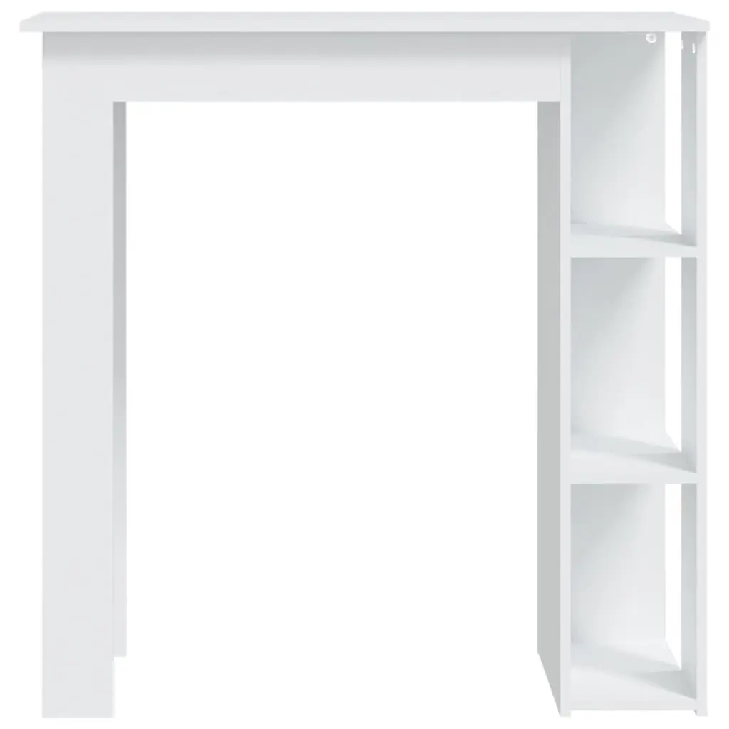 Bar Table Storage Shelves Compact White Modern Kitchen Dining Furniture 102cm x 50cm x 103.5cm