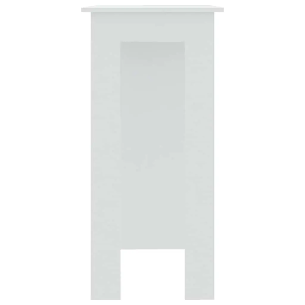 Bar Table Storage Shelves Compact White Modern Kitchen Dining Furniture 102cm x 50cm x 103.5cm