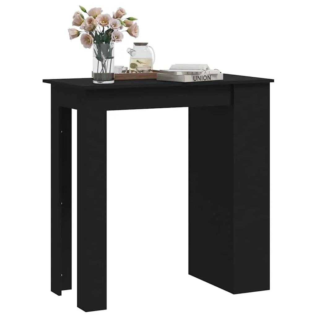 Black Bar Table with Storage Racks Included
