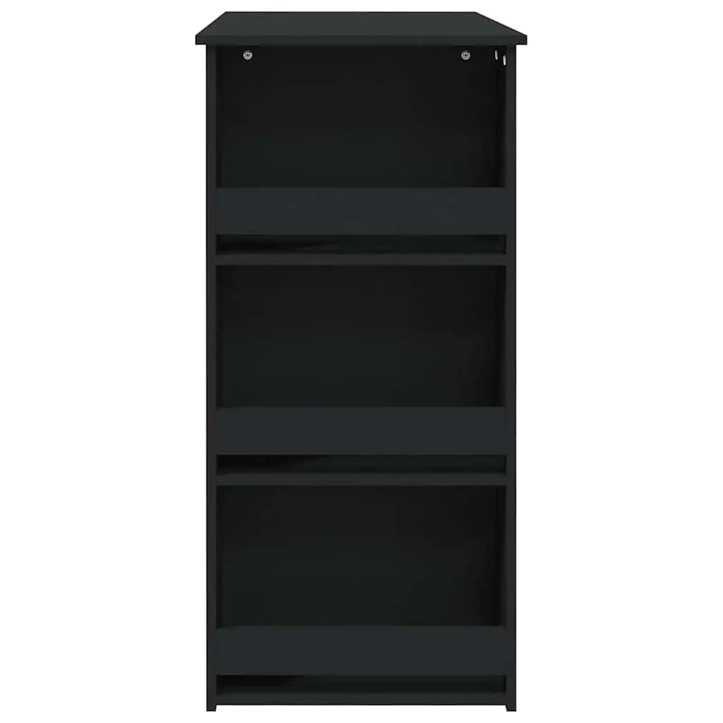 Black Bar Table with Storage Racks Included