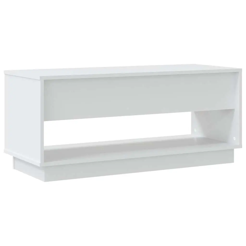 TV Cabinet Storage Unit 2 Drawers Open Compartment 102cm White