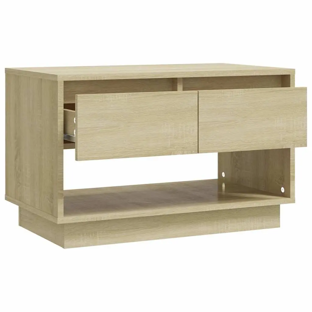 TV Cabinet Storage Lowboard Beige Engineered Wood with Drawers 70W x 41D x 44H cm