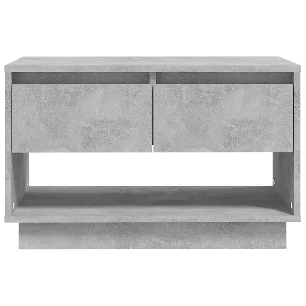 TV Cabinet Concrete Grey Living Room Storage Unit 2 Drawers Open Compartment