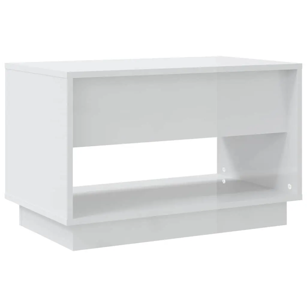 TV Cabinet Storage Unit 70x41x44cm White High Gloss with Drawers Open Compartment