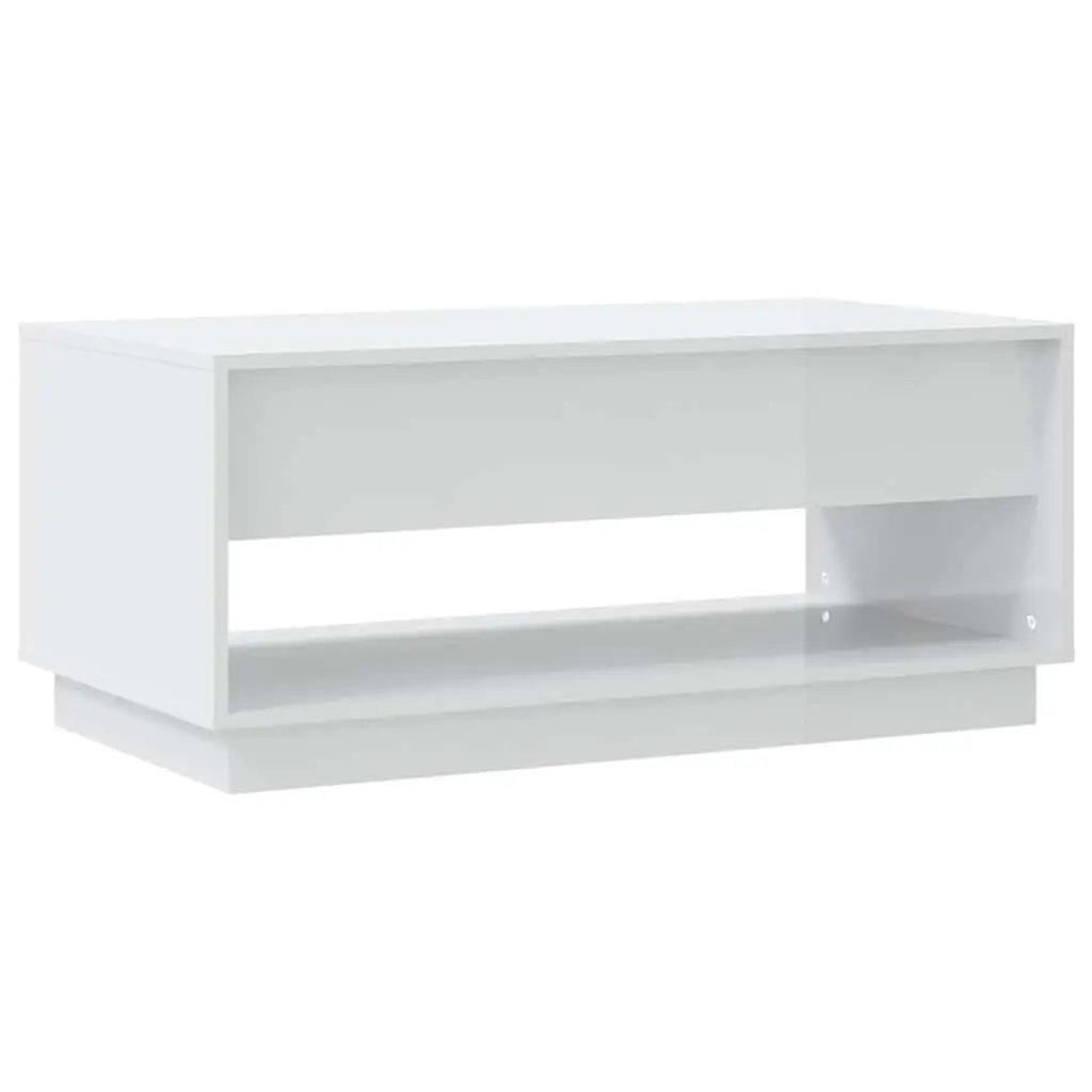 White Coffee Table Modern Design Storage Drawers Living Room Accent Furniture