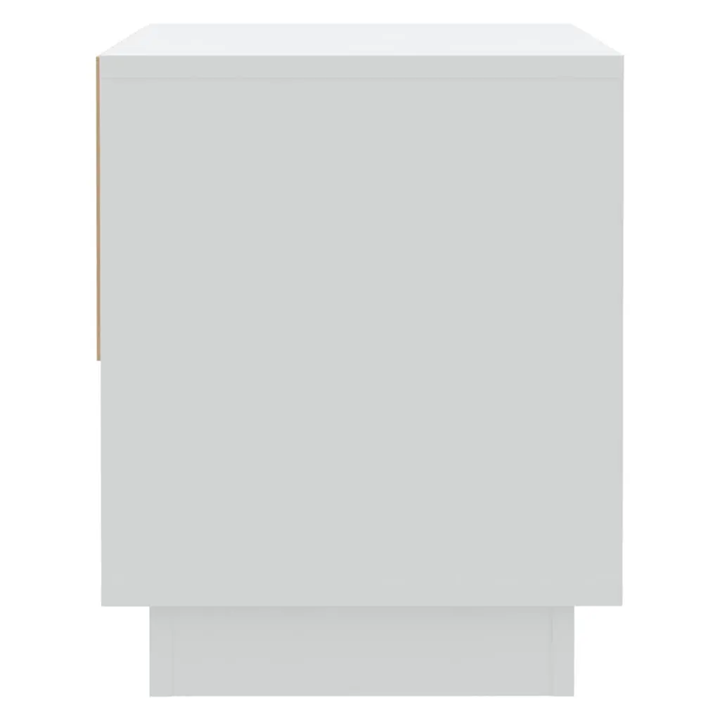 White Engineered Wood Nightstand with Storage
