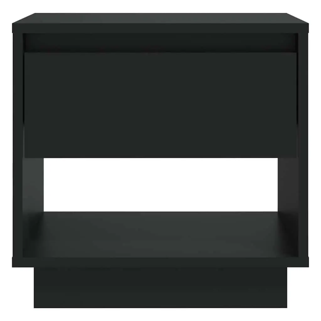 Bedside Cabinet Storage Drawer Open Compartment 45 x 34 x 44 cm Black