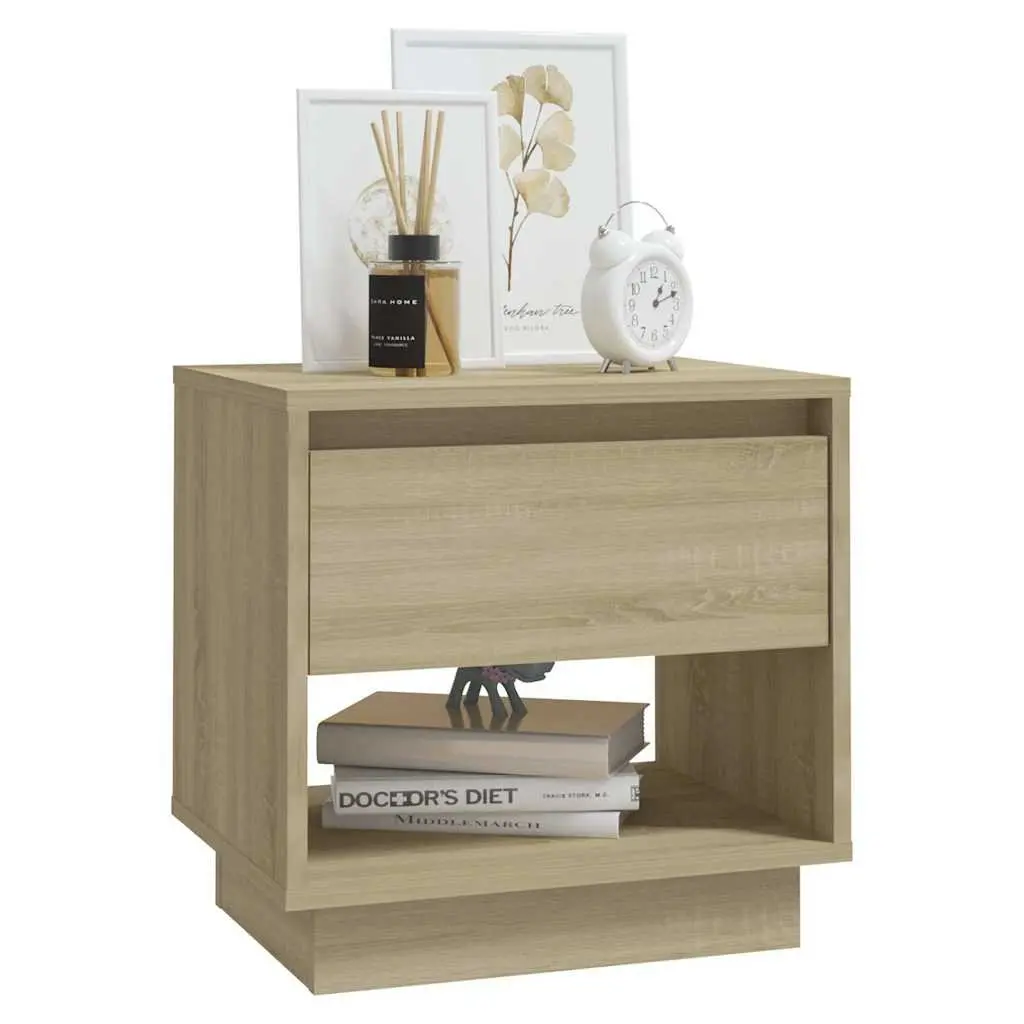 Bedside Cabinets Set of 2 Nightstand Storage Drawer Open Compartment 45x34x44cm Beige