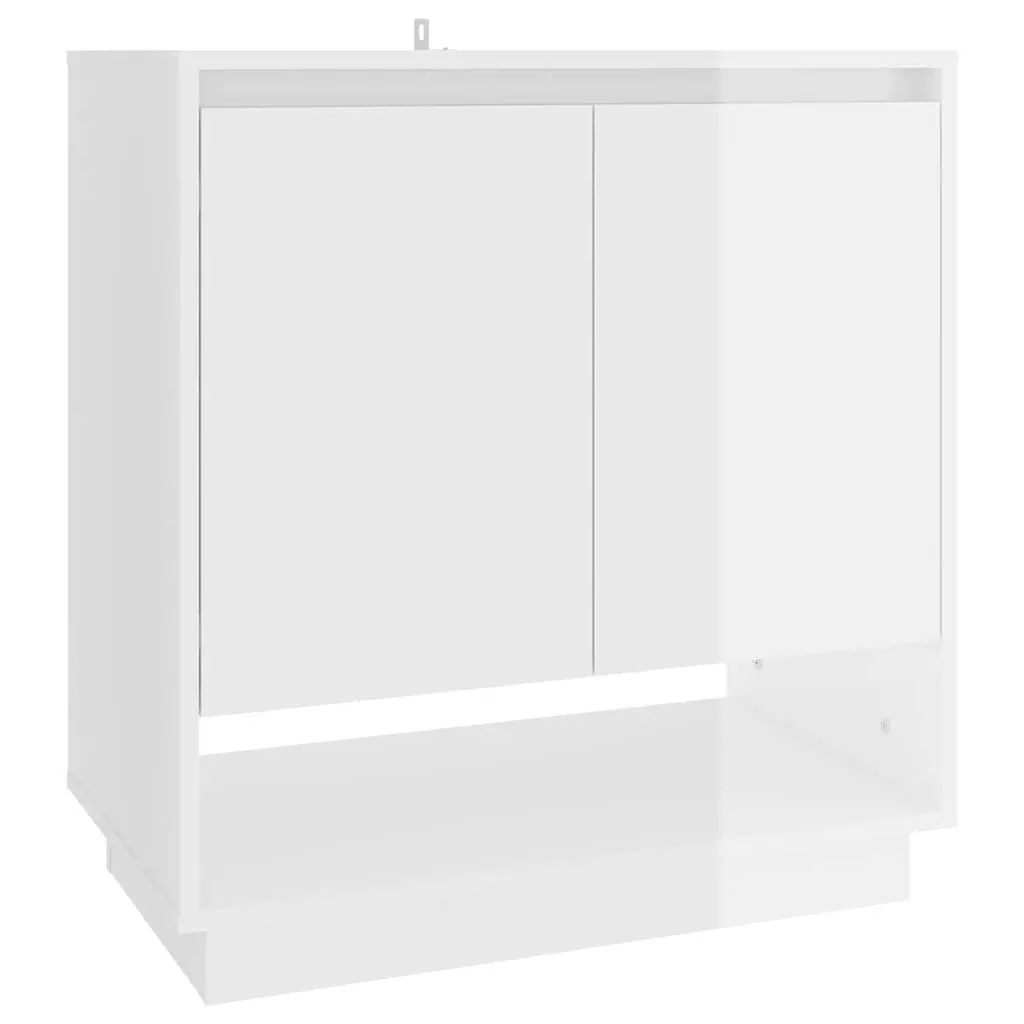 Sideboard High Gloss White Storage Cabinet Doors Compartments Home Furniture