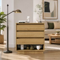 Brown Sideboard Storage with 3 Drawers - Practical Design