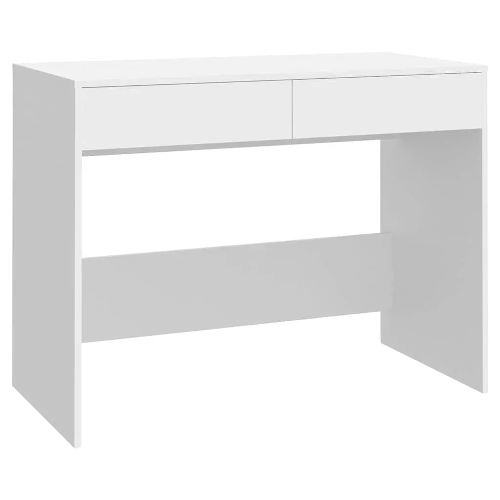 White Office Desk 101x50x76.5 cm with Storage Solutions
