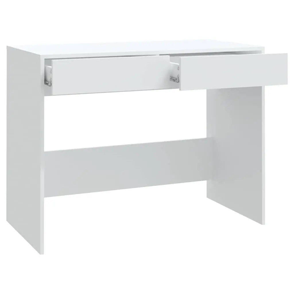 White Office Desk 101x50x76.5 cm with Storage Solutions