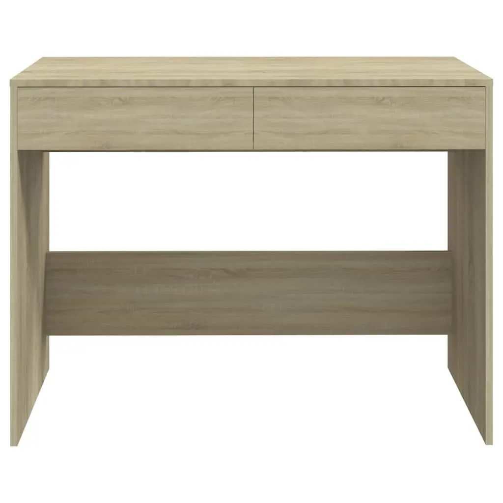 Office Desk Computer Workstation Beige Engineered Wood with 2 Storage Drawers