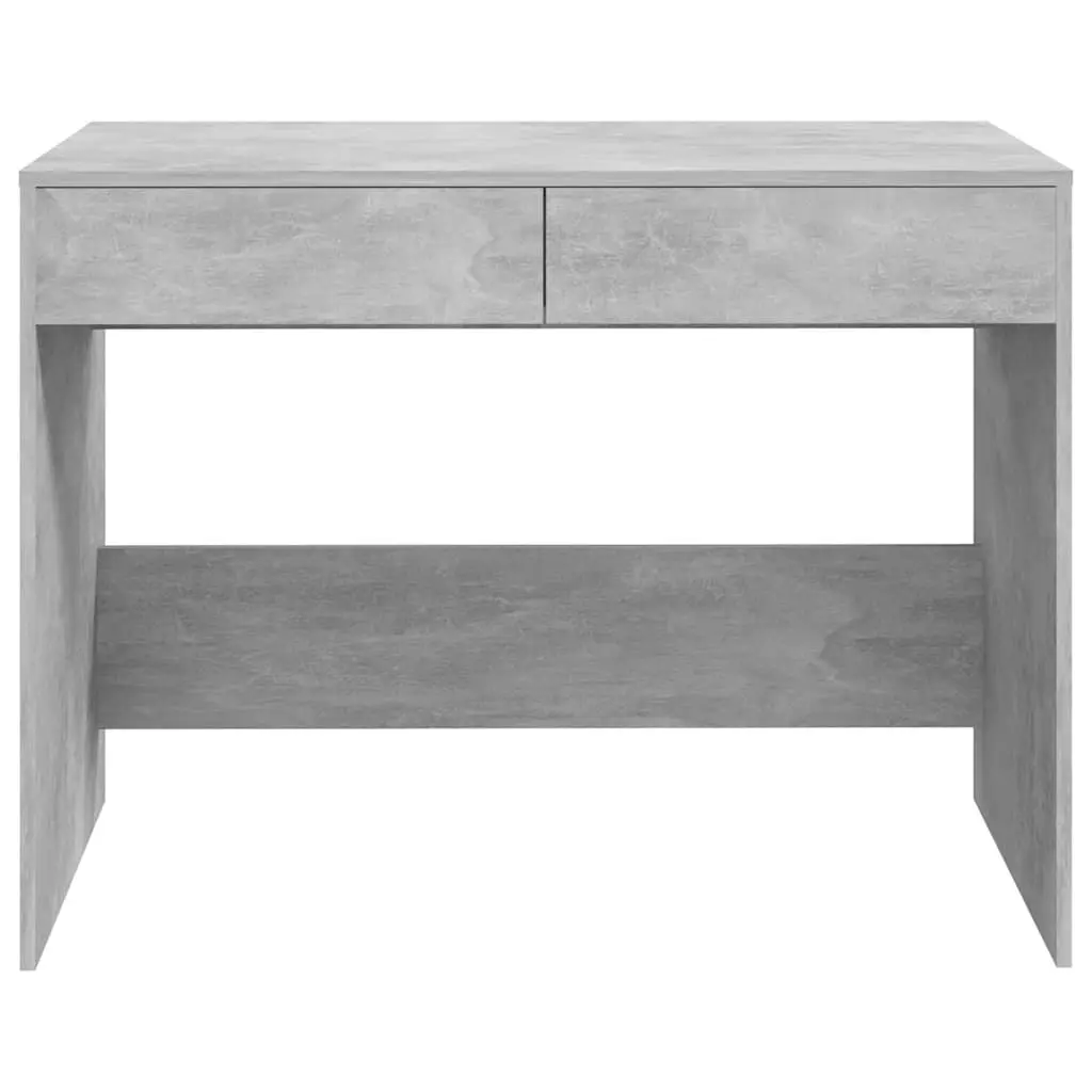 Concrete Grey Desk with Spacious Surface and Drawers