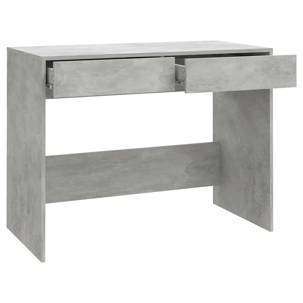 Concrete Grey Desk with Spacious Surface and Drawers
