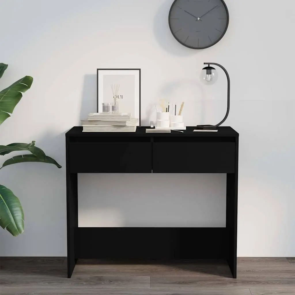 Black Console Table with Drawers