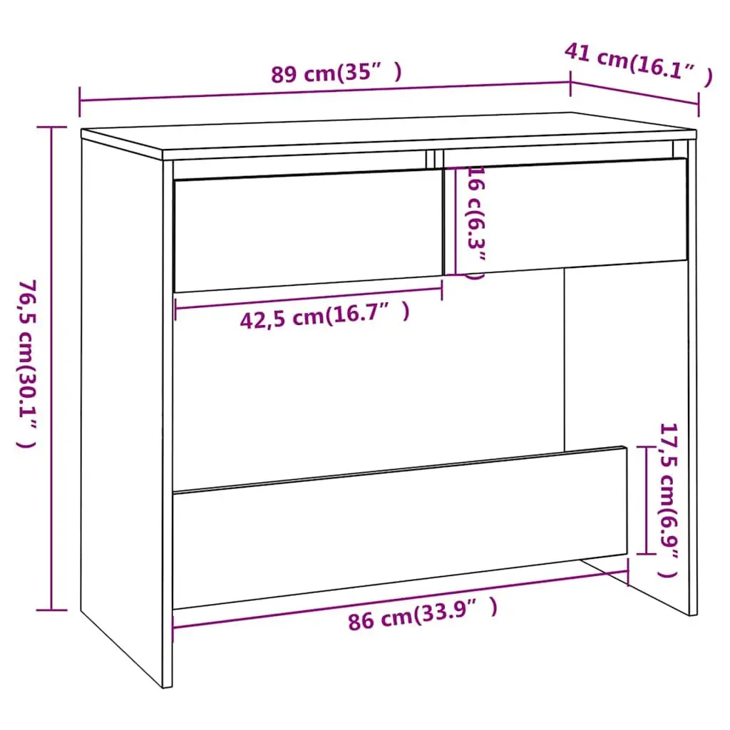 Black Console Table with Drawers