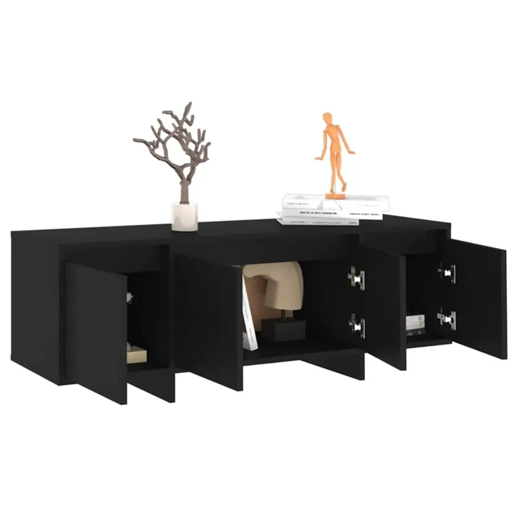 TV Cabinet Storage Lowboard 120 x 30 x 40.5 cm Black