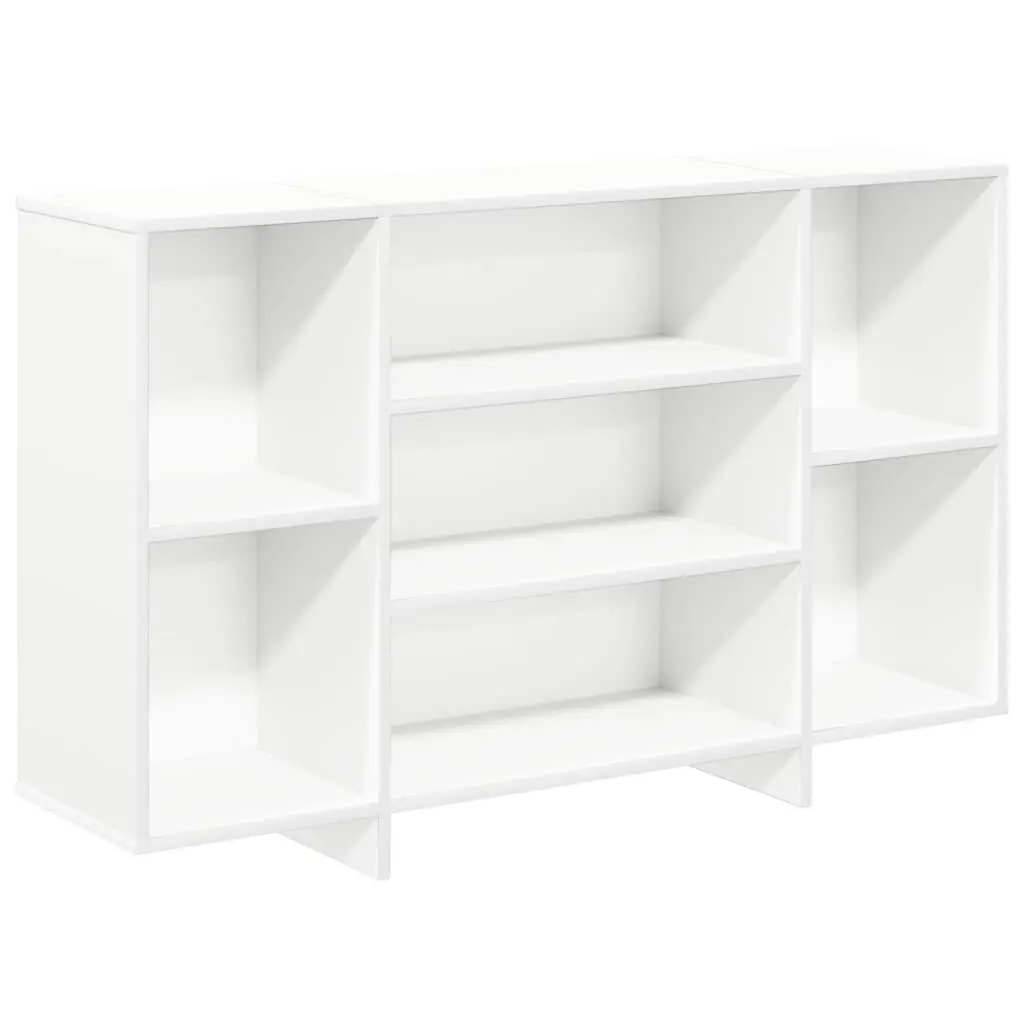 White Sideboard with Shelves Modern Storage Cabinet Engineered Wood Buffet