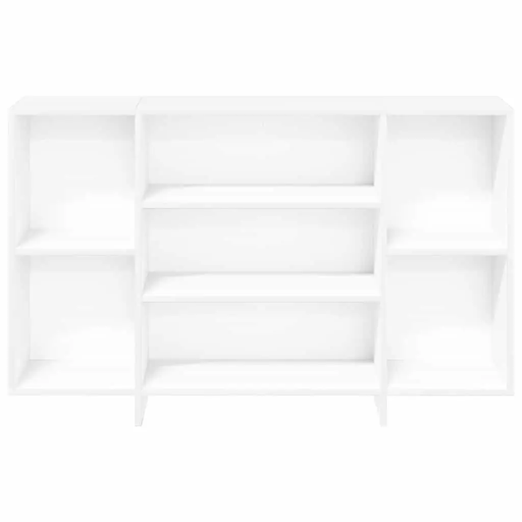 White Sideboard with Shelves Modern Storage Cabinet Engineered Wood Buffet