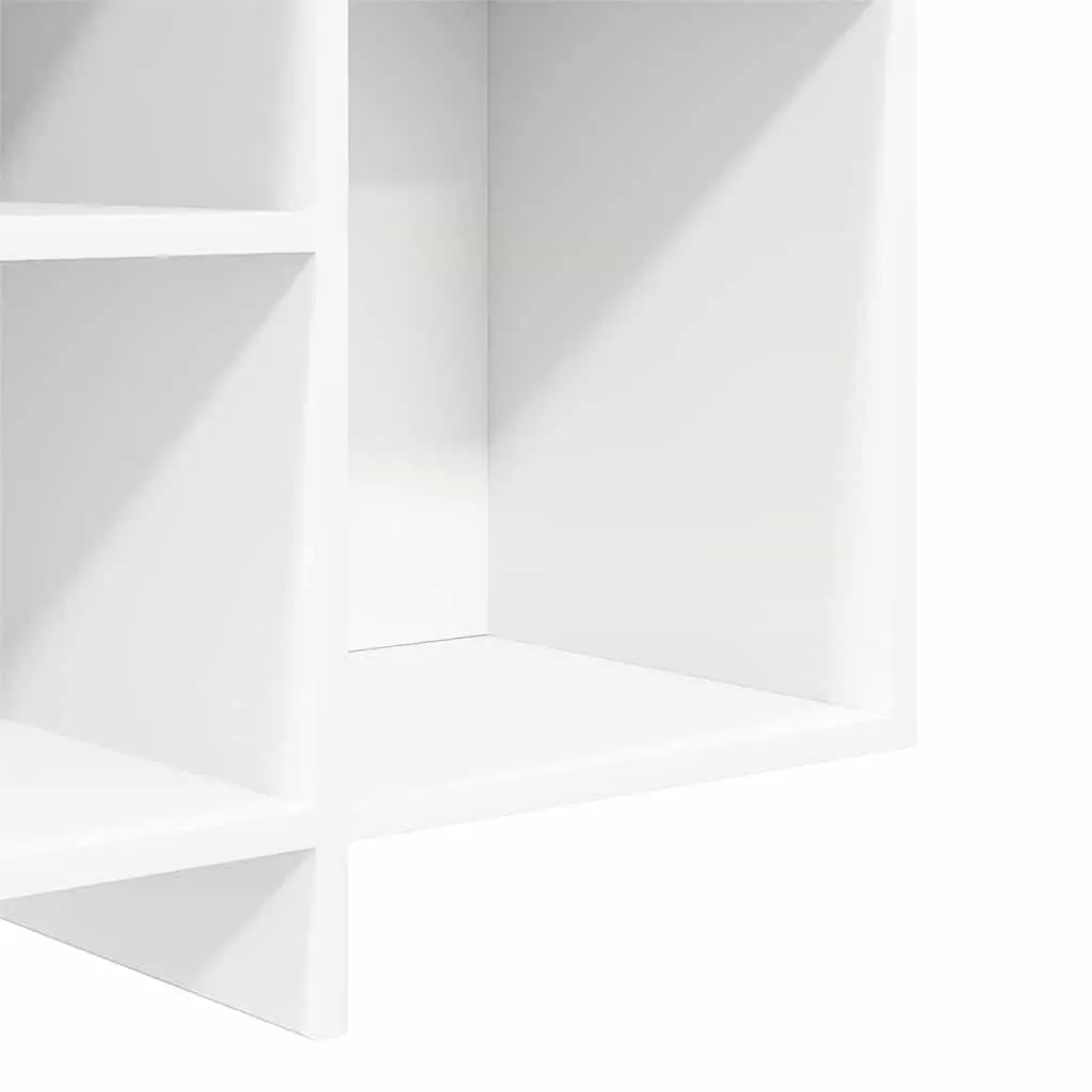 White Sideboard with Shelves Modern Storage Cabinet Engineered Wood Buffet