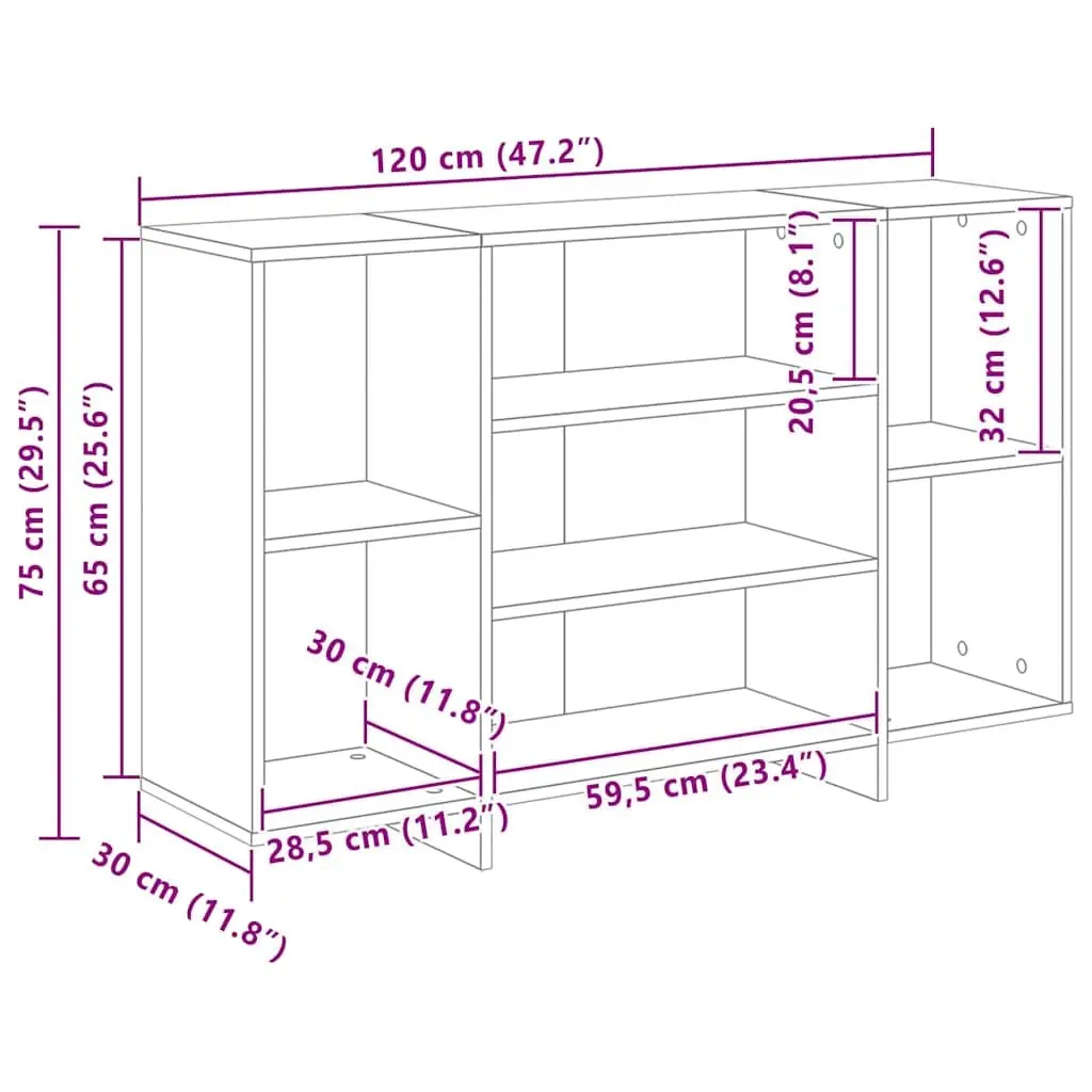Sideboard with Shelves Grey Modern Storage Cabinet Cupboard Buffet Furniture