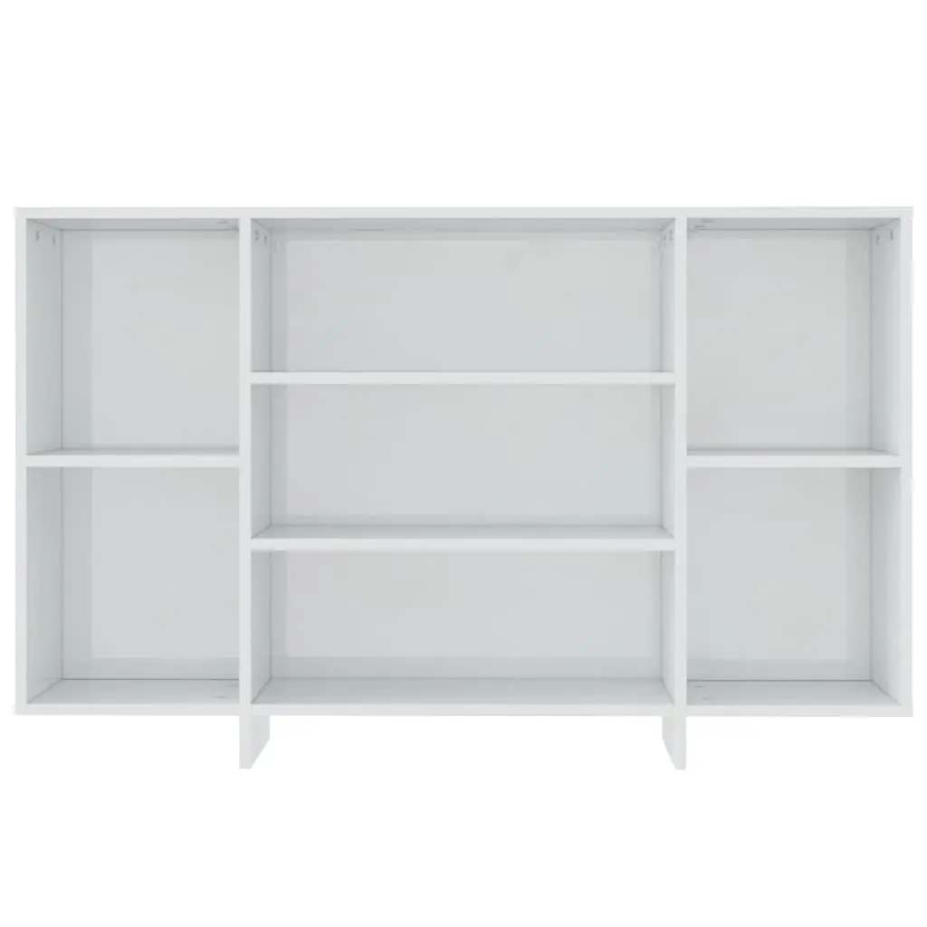 Sideboard Storage Cabinet Modern 4 Shelf White High Gloss 120 x 30 x 75 cm