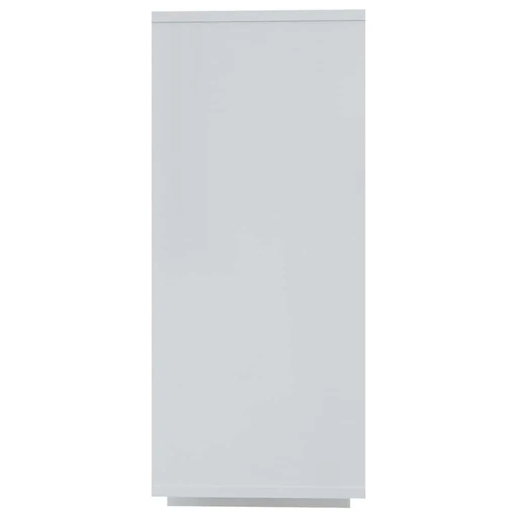 Sideboard Storage Cabinet Modern 4 Shelf White High Gloss 120 x 30 x 75 cm