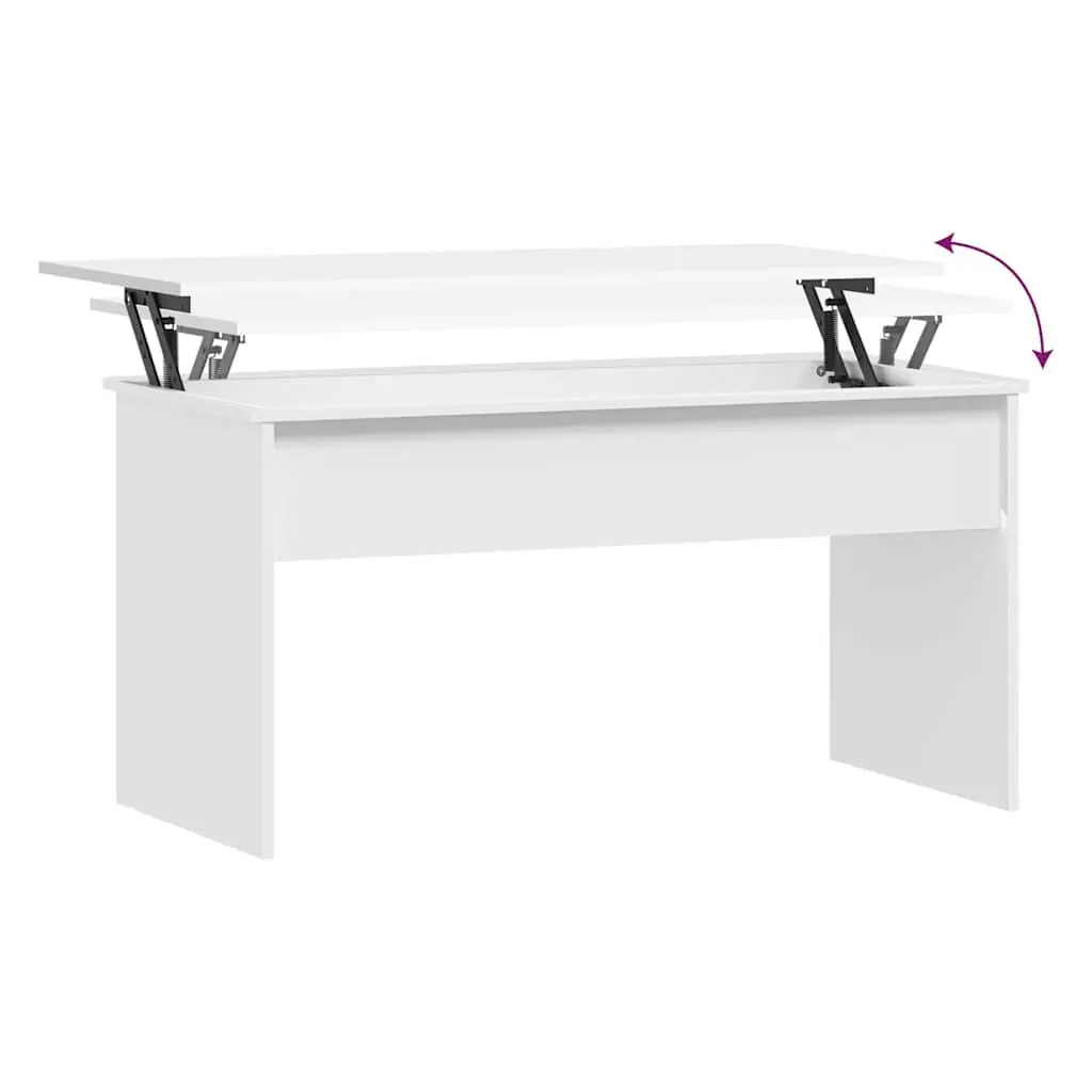 Coffee Table White Lift Top Storage Compartment Living Room Furniture