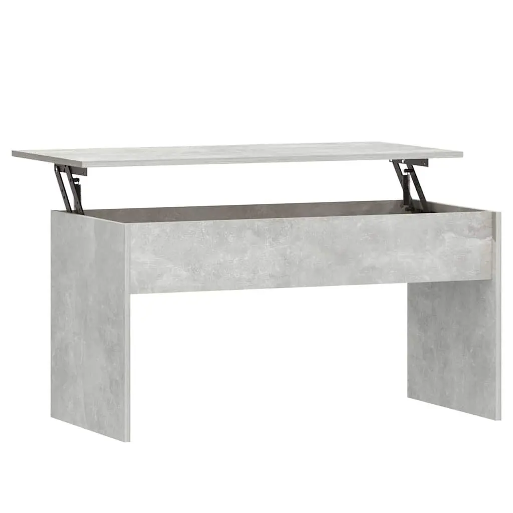 Grey Engineered Wood Coffee Table with Lift-Top