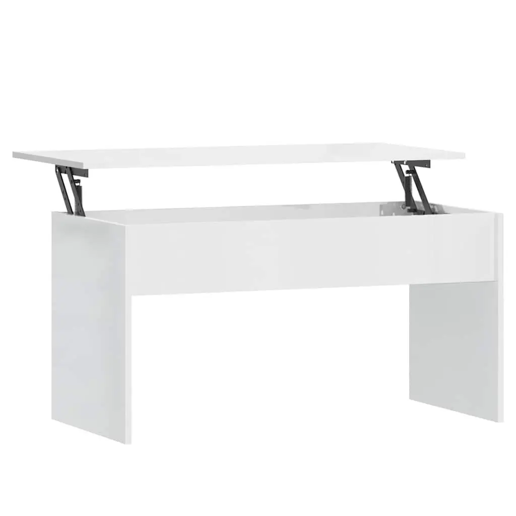 White Coffee Table with Lift Top and Storage