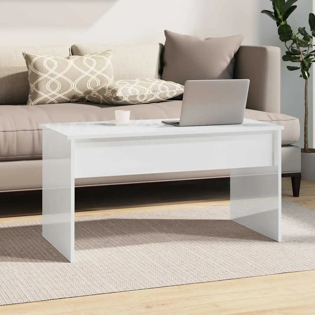 White Coffee Table with Lift Top and Storage