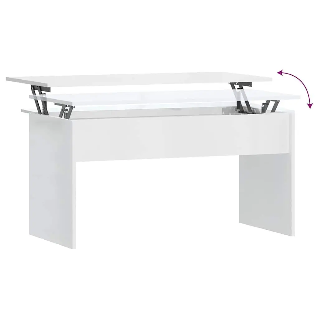 White Coffee Table with Lift Top and Storage