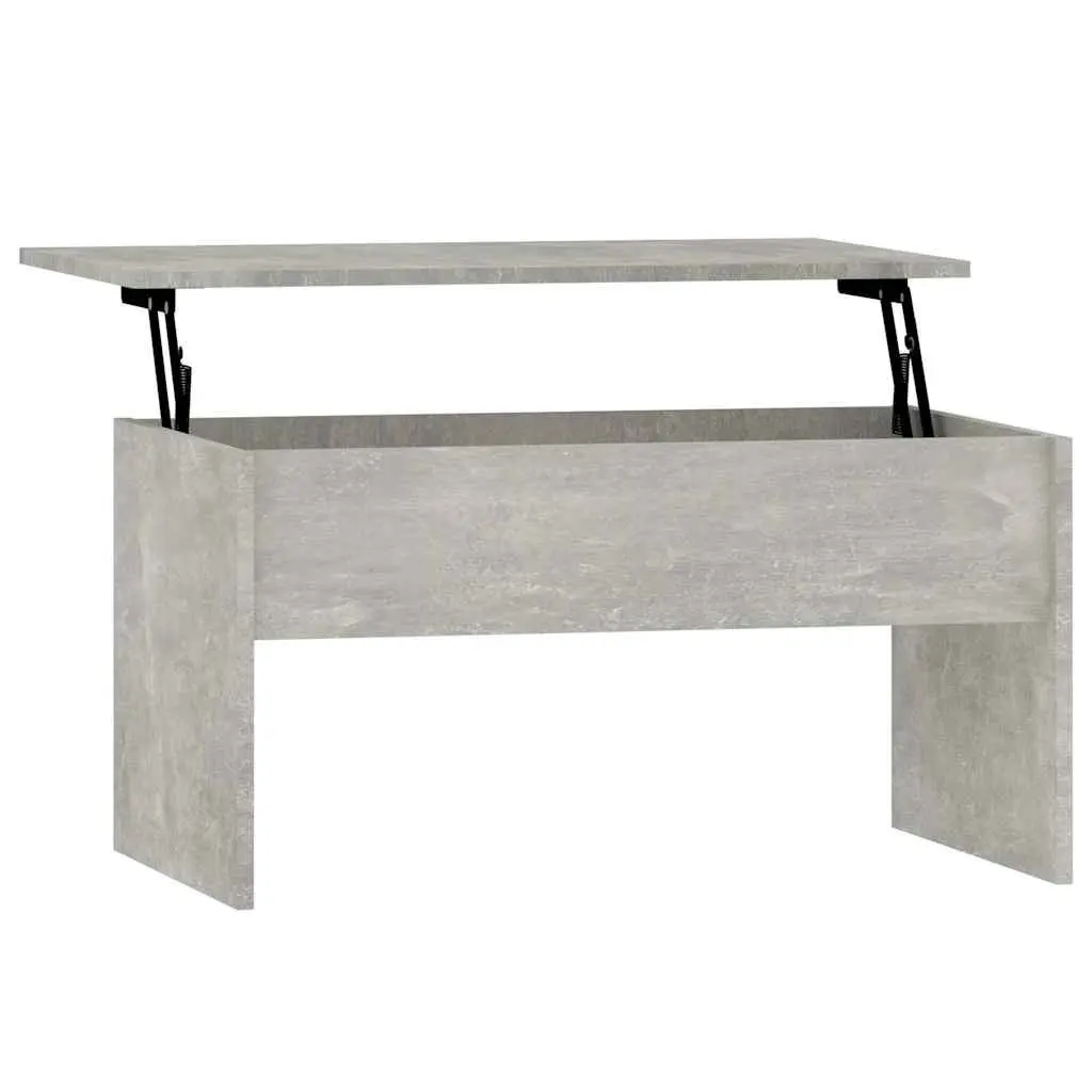 Lift-Top Coffee Table Grey Modern Design Hidden Storage Engineered Wood