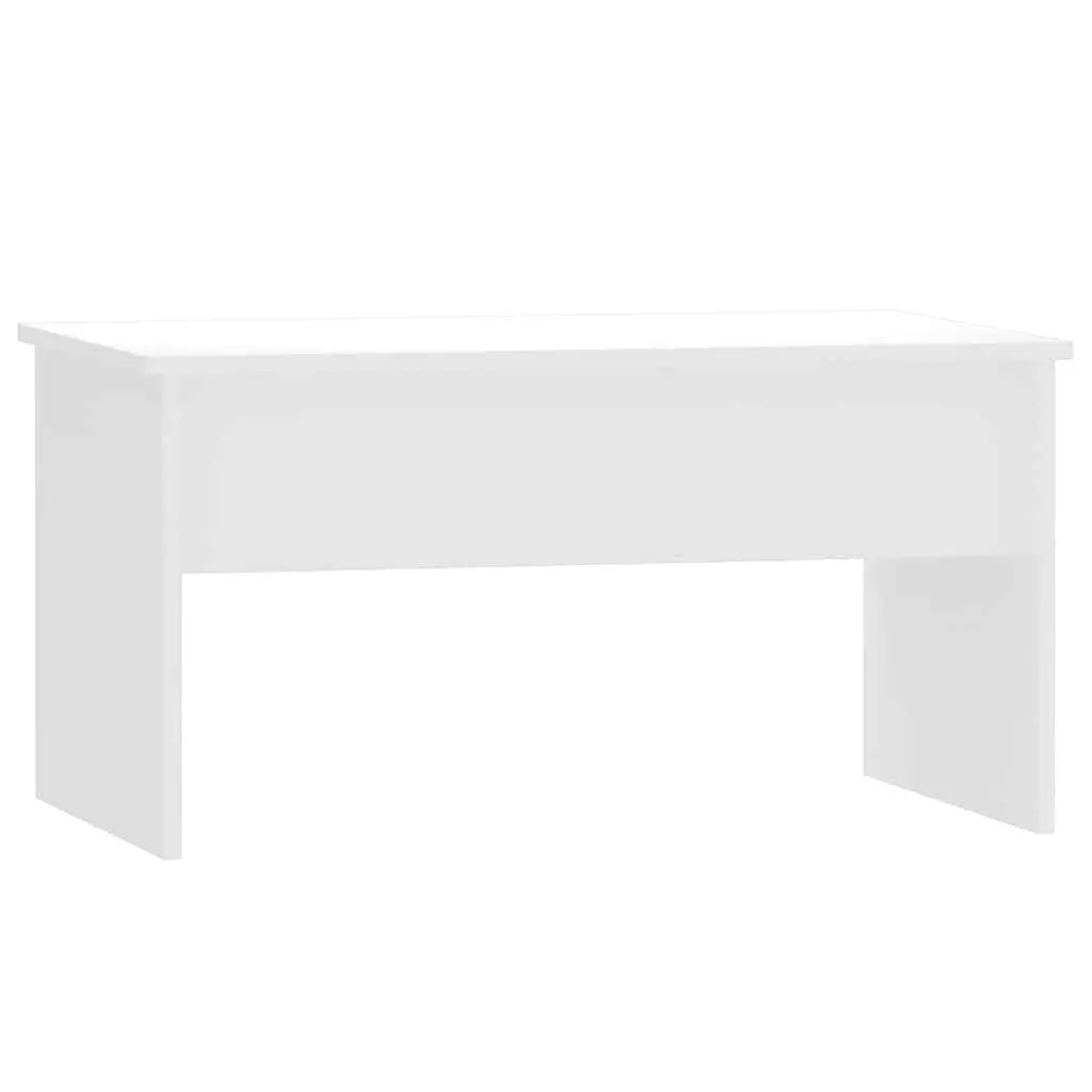 White Coffee Table with Storage Compartment