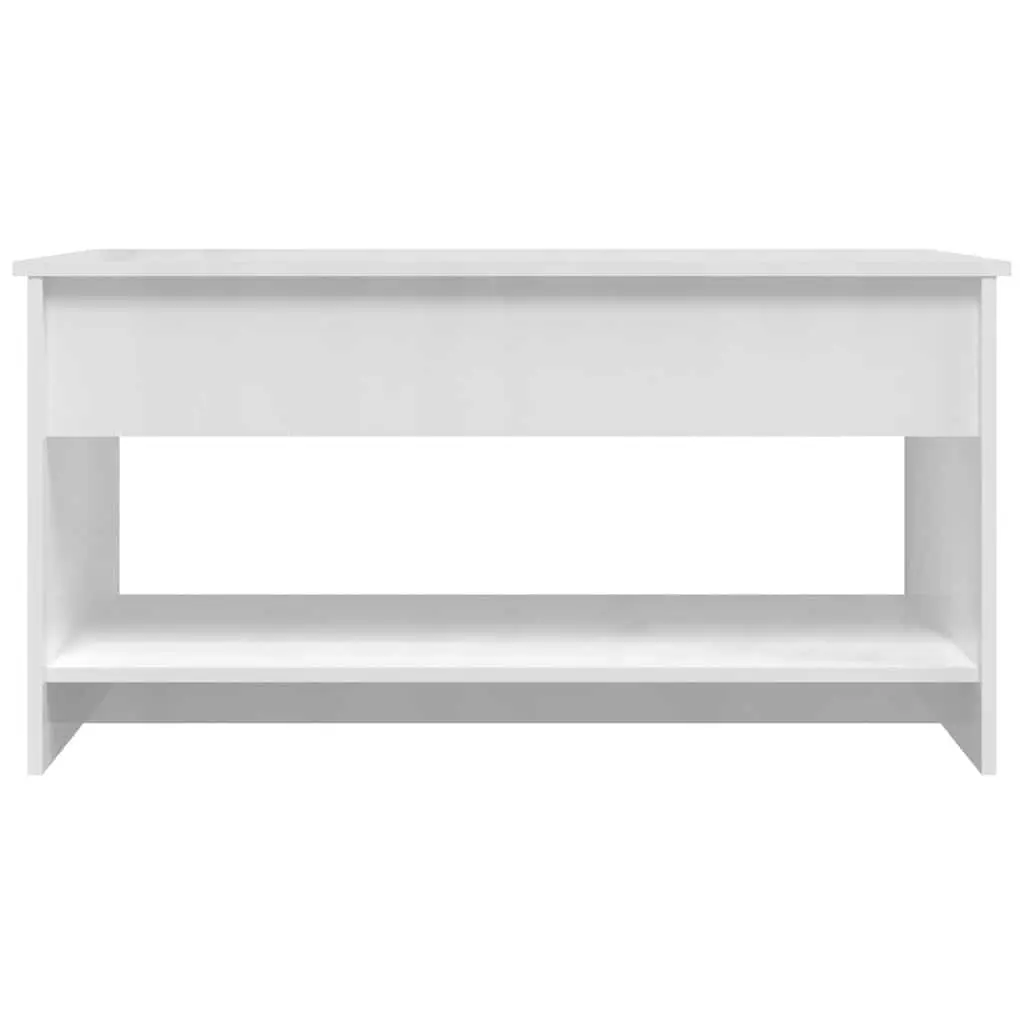 White High Gloss Coffee Table Lift Top Storage Compartment Modern Accent