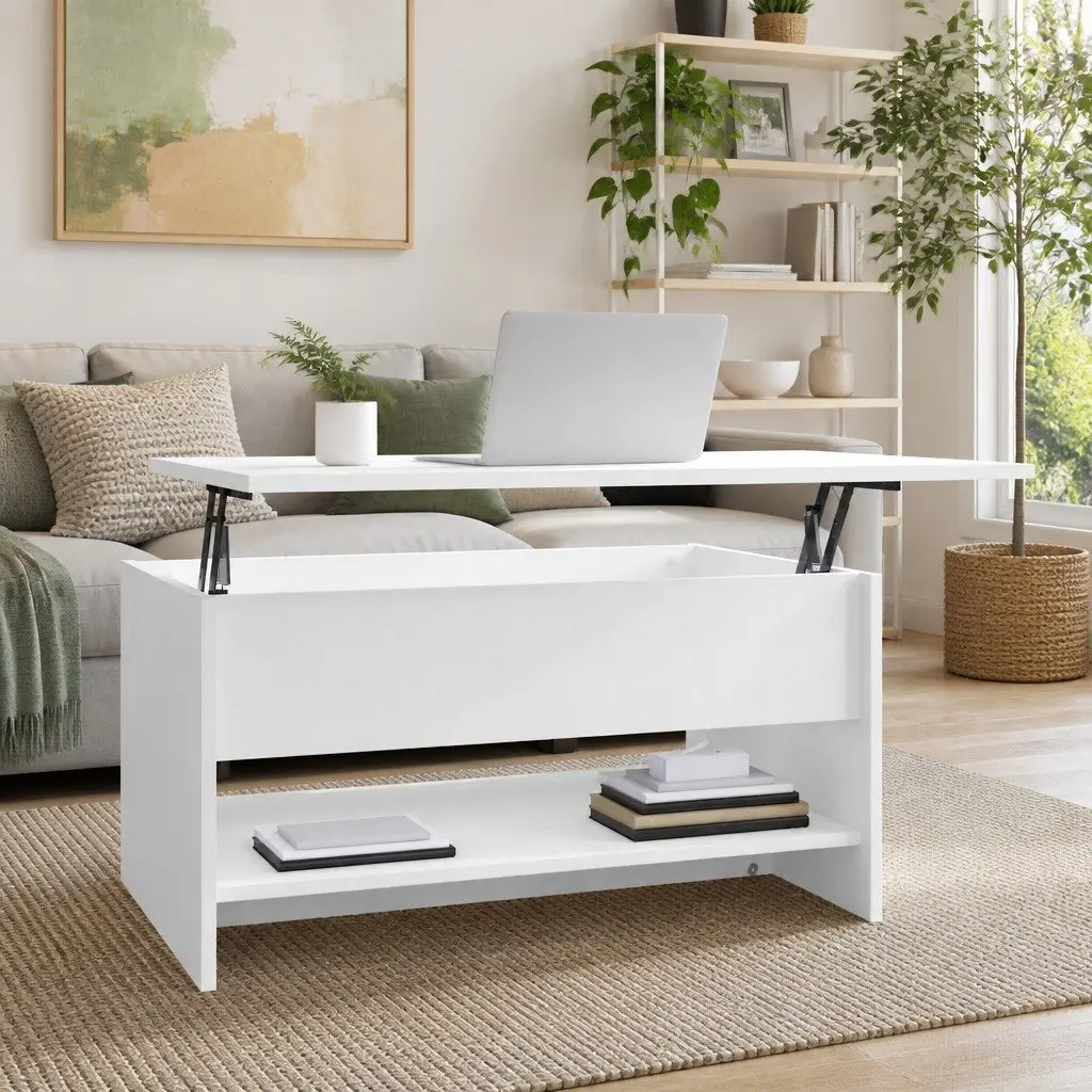 White Coffee Table with Storage Solutions