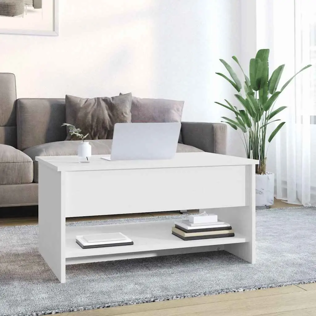White Coffee Table with Storage Solutions