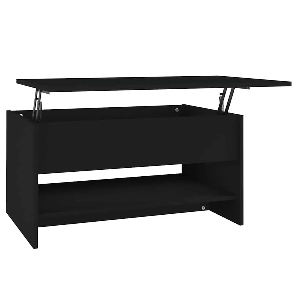 Coffee Table Black Lift Top Storage Compartment Adjustable Height Modern Design