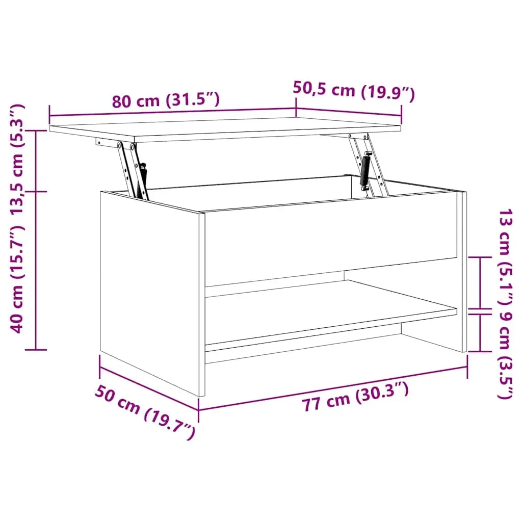 Coffee Table Black Lift Top Storage Compartment Adjustable Height Modern Design