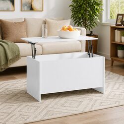 White Lift Top Coffee Table - Practical & Stylish 102x55.5cm