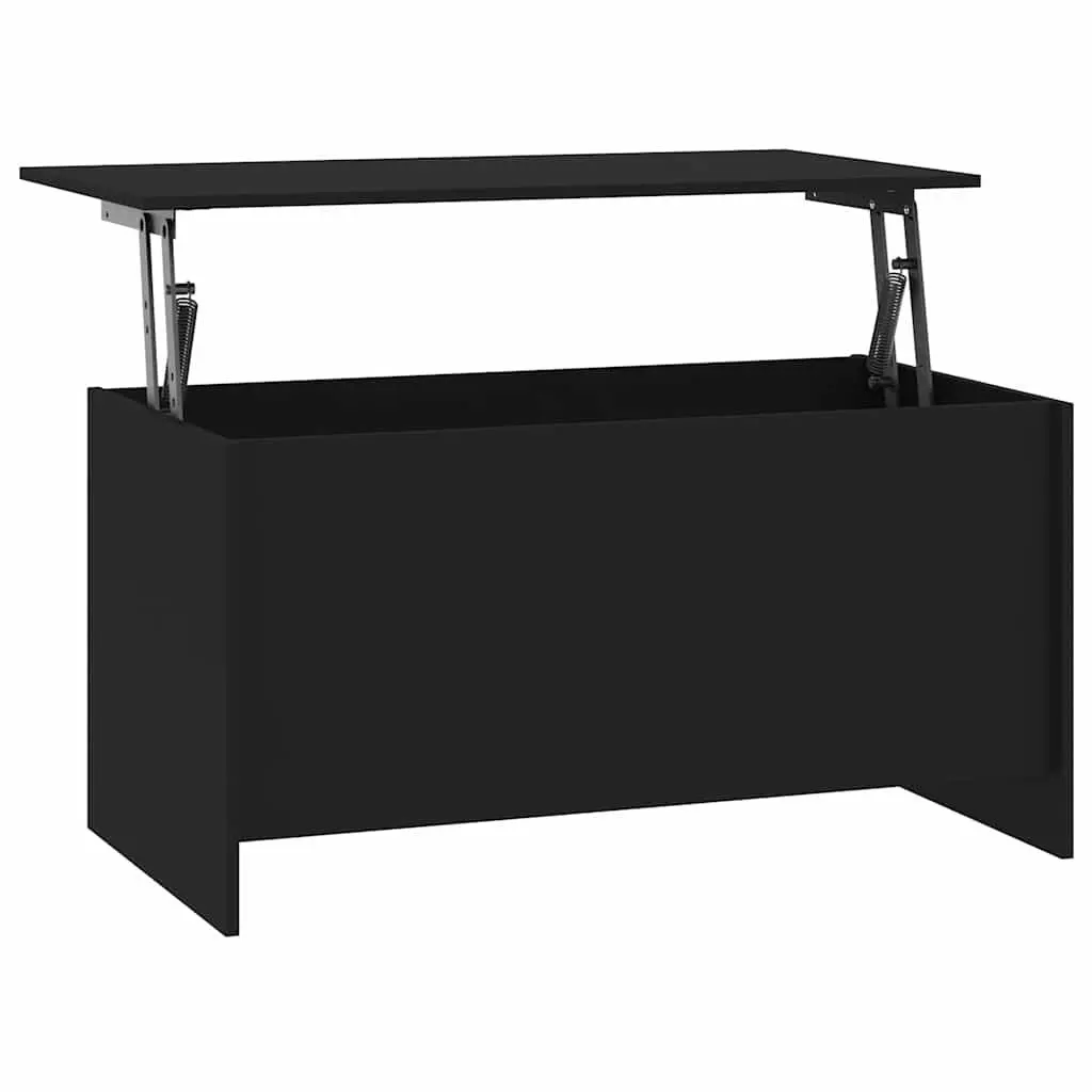 Black Coffee Table with Lift-Top Functionality