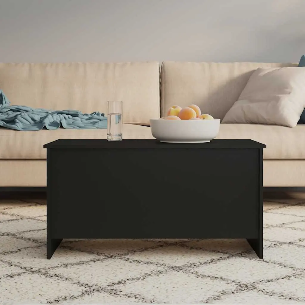 Black Coffee Table with Lift-Top Functionality