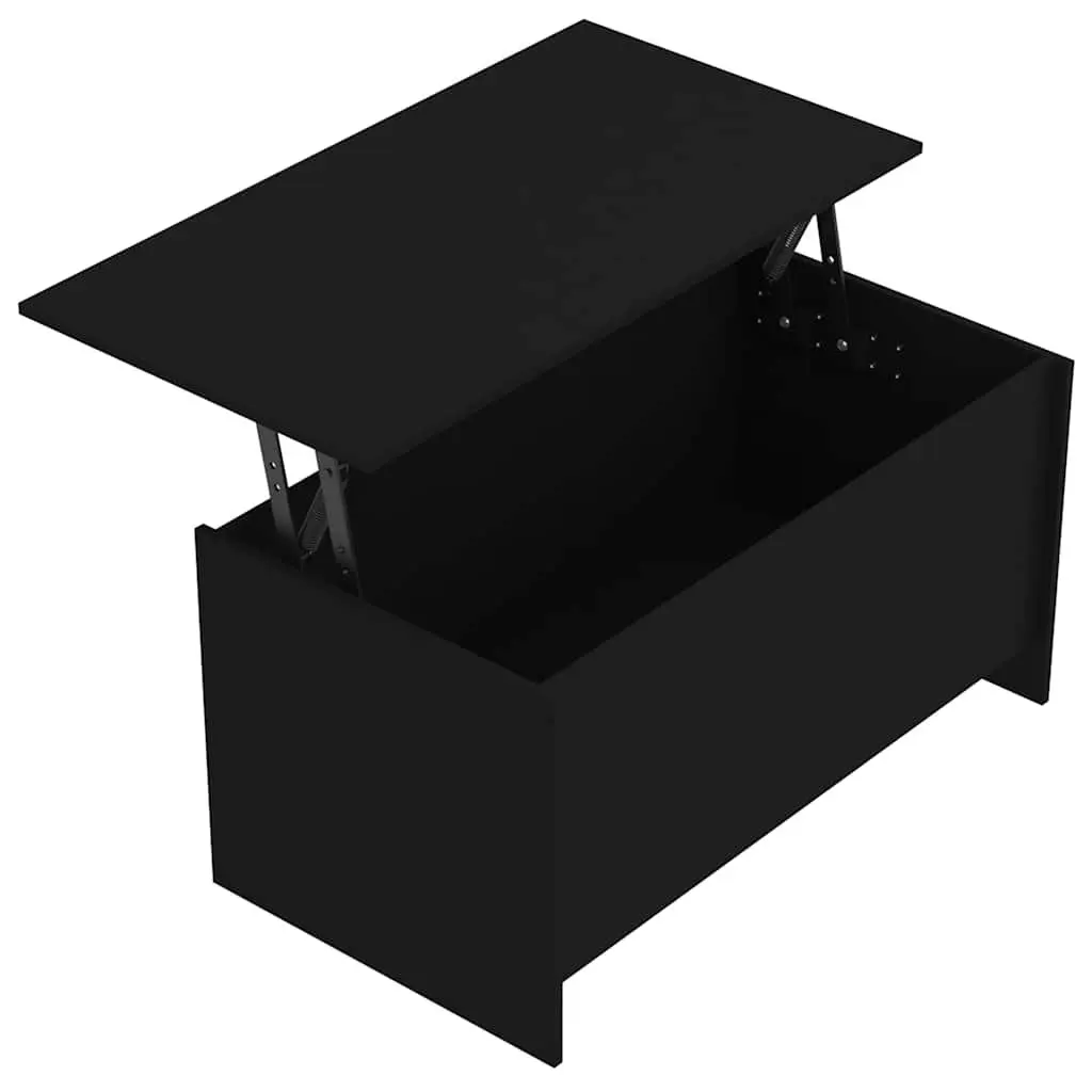 Black Coffee Table with Lift-Top Functionality