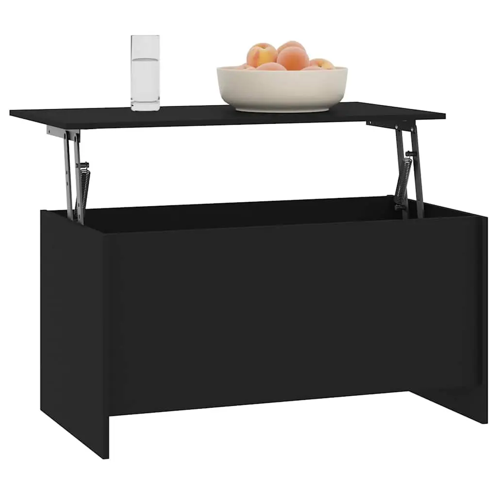 Black Coffee Table with Lift-Top Functionality
