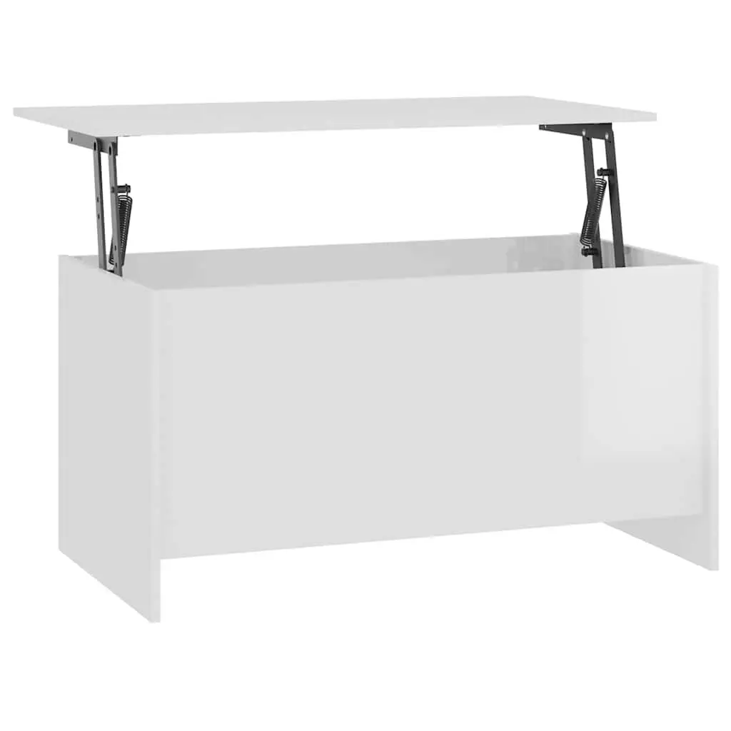 Coffee Table Lift Top Storage Engineered Wood 102 x 55.5 x 52.5 cm High Gloss White