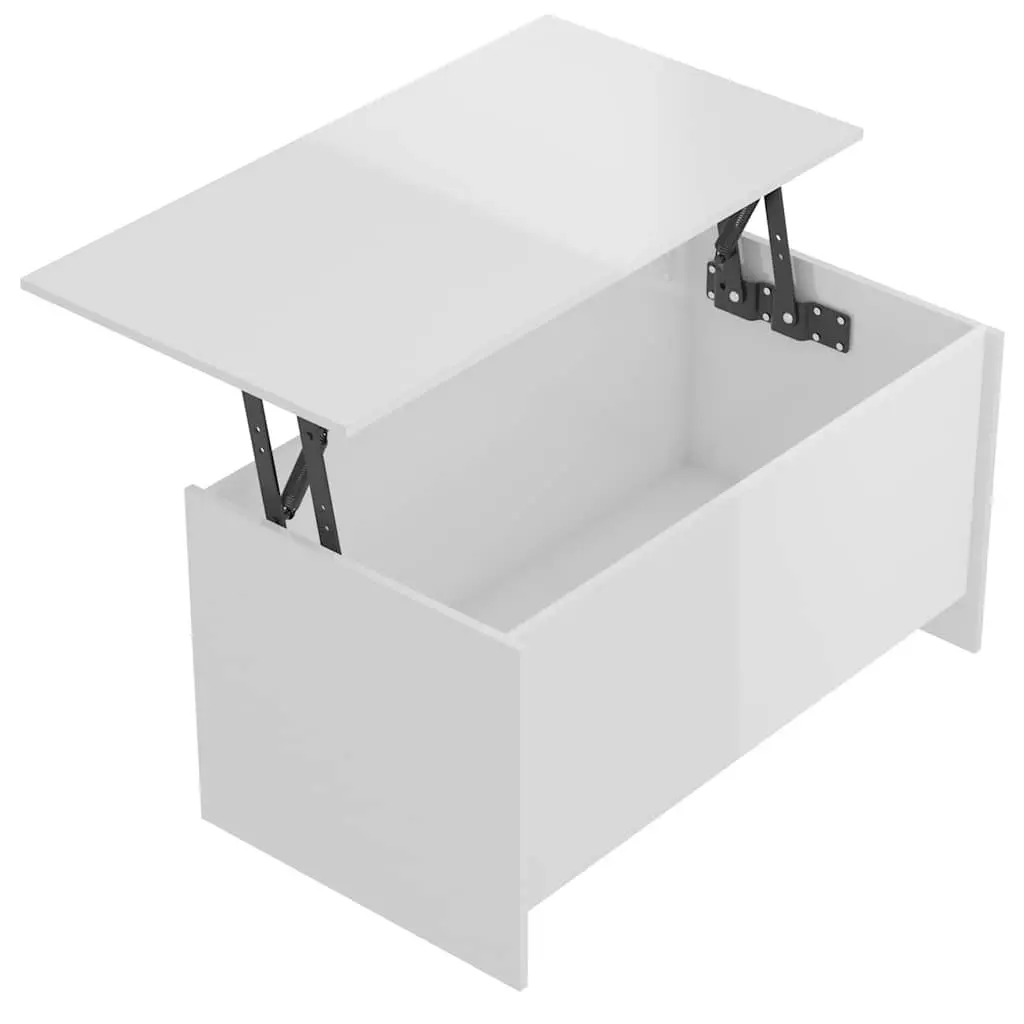Coffee Table Lift Top Storage Engineered Wood 102 x 55.5 x 52.5 cm High Gloss White